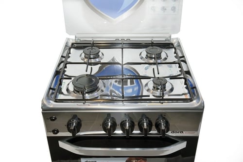 فرن دورا اليجانت غاز 4 عيون 55×55 امان كامل استيل...