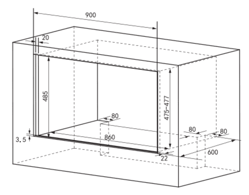 فرن بلت ان كهرباء ميديا 90سم ازرار يدوية استيل 95M...