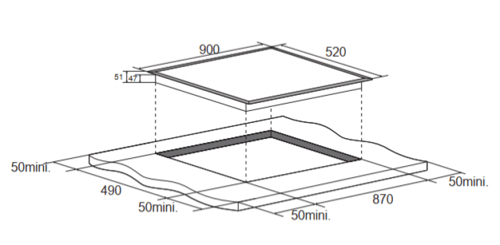 مسطح كهرباء بلت ان ميديا 90 سم – 5 عيون سيراميك