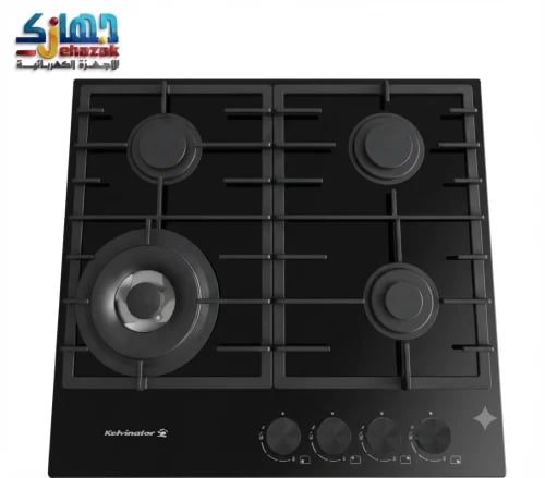 سطح بلت ان غاز كلفنيتور 4 عيون 60×51 سيراميك اسود كود الموديل: KRBH-ASCFTTML-M64/BC