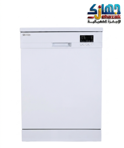 GSDW1325WG جنرال سوبريم غسالة صحون, 5 برامج, 13 مكان, 2 رف, خاصية نصف تحميل, أبيض.