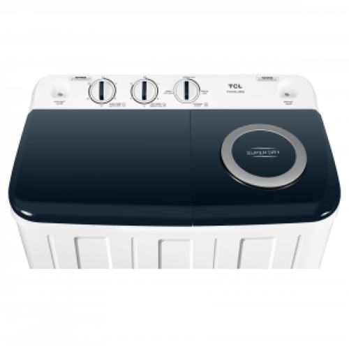 غسالة حوضين تي سي ال 8.5 كيلو – ابيض/رصاصي