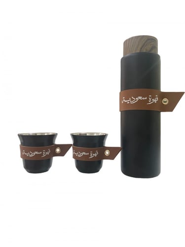 حافظة قهوة سعودية مع الجلد