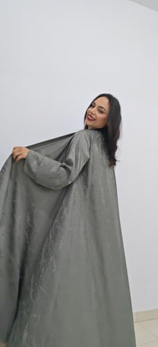 قصة دبل كلوش ملونة رصاصي شتوية