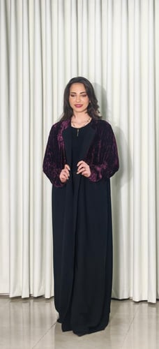 عباية شتوية مخملية قماش انترنت