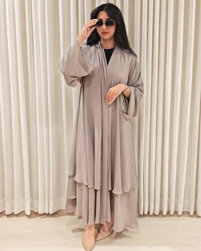 عباية طبقات كلوش بقماش طرحة أصلي طبقتين من متجر در...