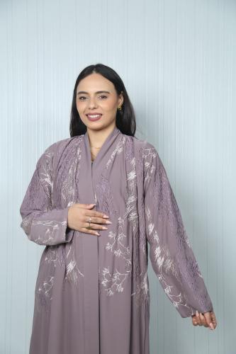 عباية تطريز كمبيوتر مع كريستال