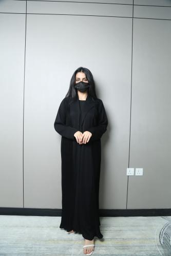 عباية قماش راما كسرات أمامية راقية