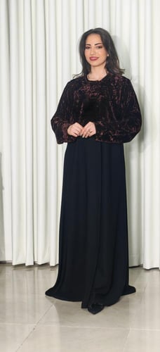 عباية شتوية مخملية قماش انترنت