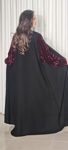 عباية شتوية مخملية قماش انترنت