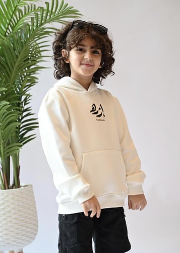 هودي إزرهـ باللون الأبيض للأطفال