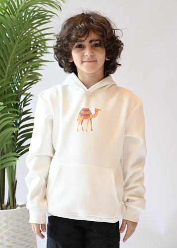 هودي الجمل باللون الأبيض للأطفال