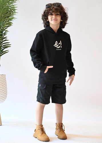 هودي ازرهـ باللون الأسود للأطفال