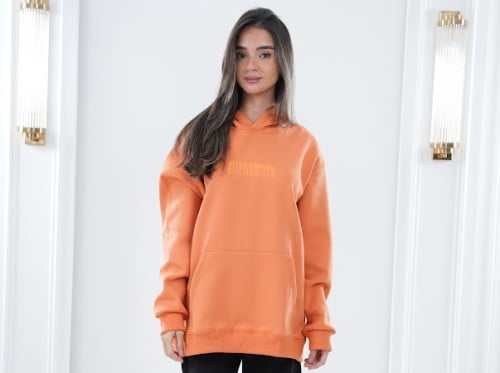 Oversized Orange Hoodie بلوفر باللون البرتقالي