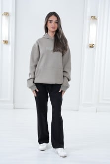 Oversized Grey Hoodie - بلوفر رمادي