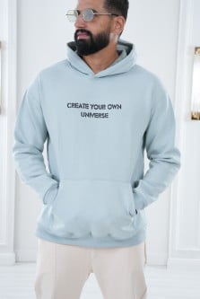 Oversized Blue Hoodie -بلوفر ازرق