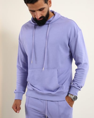 طقم هودي شتوي ليلكي