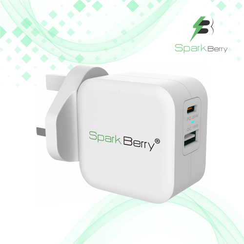 شاحن جداري يدعم الشحن السريع من سبارك بيري ( اسود...