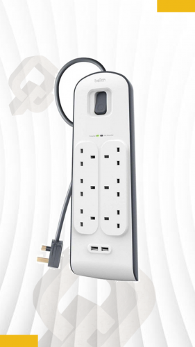 منتج من شركة بيلكن وصلة كهرباء بـ6 منافذ مضادة للت...