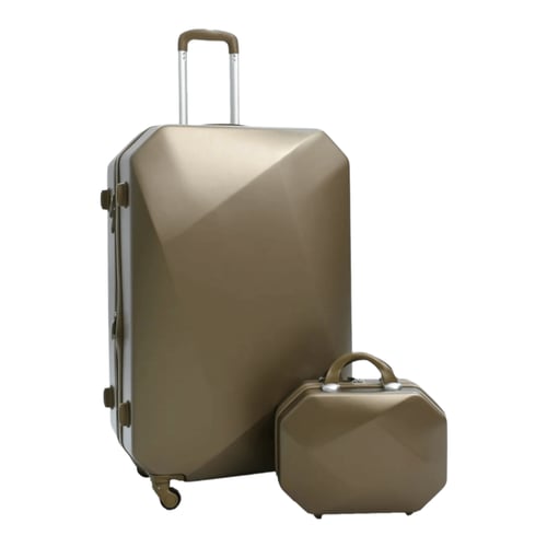 شنط سفر طقم 6 قطع بتصميم هندسي لون ذهبي