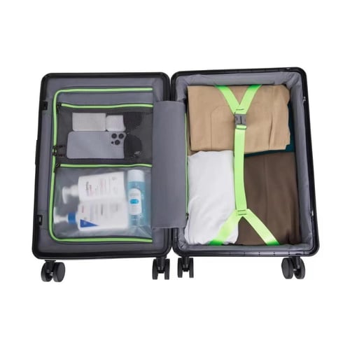 شنطة كابينة الطائرة لون رمادي غامق بفتحة لابتوب La...