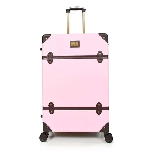 شنط سفر فايبر كلاسيكية – طقم 4 قطع لون وردي