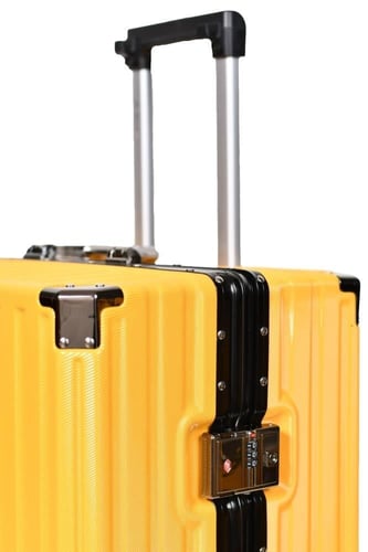طقم شنط سفر 3 قطع ABS مع إطار ألومنيوم لون أصفر