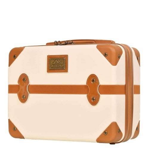 شنط سفر فايبر كلاسيكية – طقم 4 قطع لون بيج و بني ف...