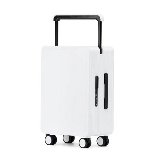 شنطة وسط مقاس 24 انش لون أبيض سادة مع مقبض أسود بت...