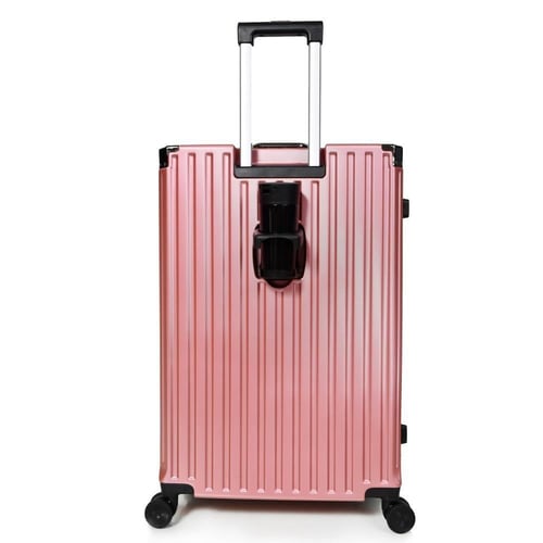 طقم شنط سفر 3 قطع ABS مع إطار ألومنيوم لون روز