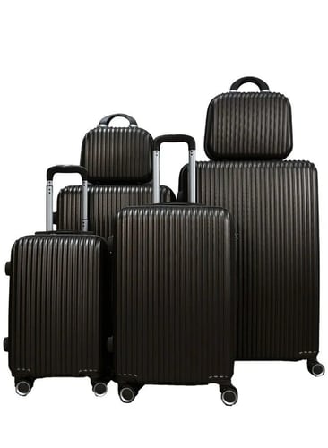 تشكيلة شنط سفر 6 قطع على شكل خطوط بعدة الوان