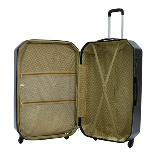 شنط سفر طقم 6 قطع بتصميم هندسي لون أسود