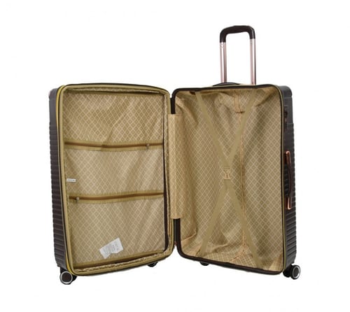 طقم حقائب سفر مخطط بجوانب 4 قطع سحب كبيرة + 2 قطع...