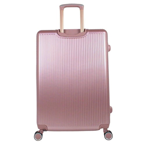 طقم شنط سفر خمسة قطع لون روز مخطط بجوانب