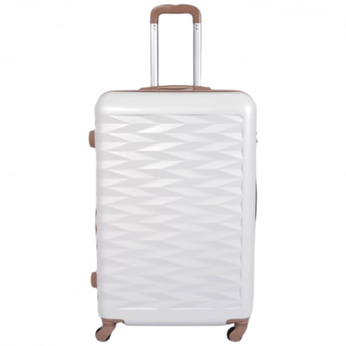 حقائب سفر فايبر 4 قطع لون بيج بشكل مميز