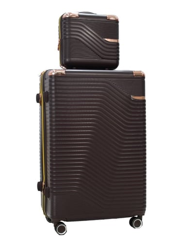 طقم حقائب سفر مخطط بجوانب 4 قطع سحب كبيرة + 2 قطع...