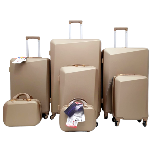 حقائب سفر طقم مكون من فايبر 7 قطع بزاوية محدبة لون...