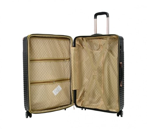 طقم حقائب سفر مخطط بجوانب 4 قطع سحب كبيرة + 2 قطع...