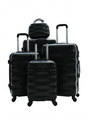 طقم شنط للسفر مكون من 5 قطع لون أسود