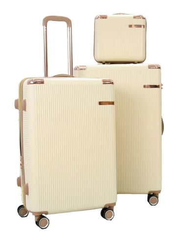 شنط و حقائب سفر بجوانب صلبة من مورانو ، 4 قطع بيج...