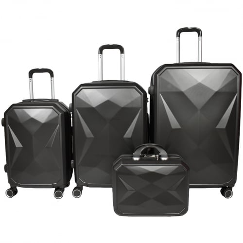 طقم شنط سفر فايبر 4 قطع لون رمادي