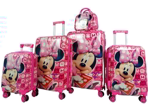 شنط ميني ماوس بعجلات وبتصميم للاطفال والبنات مكونة...