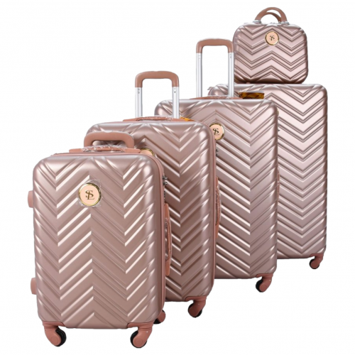 طقم حقائب سفر بعجلات من 5 قطع من ستار لاين روز قول...