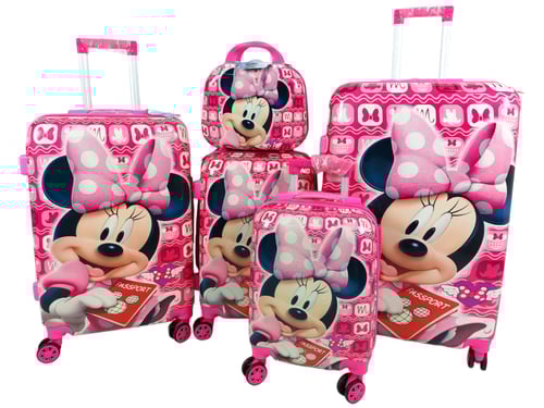 شنط ميني ماوس بعجلات وبتصميم للاطفال والبنات مكونة...