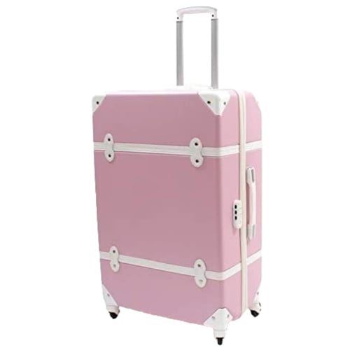 طقم شنط سفر 7 قطع وردي على شكل حزام كلاسيكي