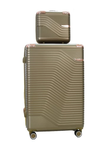 طقم حقائب سفر مخطط بجوانب 4 قطع سحب كبيرة + 2 قطع...