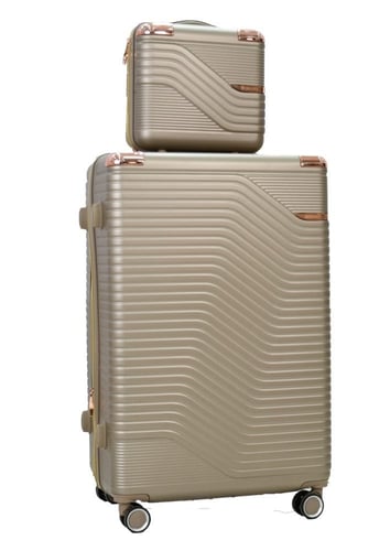 طقم حقائب سفر مخطط بجوانب 4 قطع سحب كبيرة + 2 قطع...