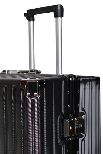 طقم شنط سفر 3 قطع ABS مع إطار ألومنيوم لون أسود
