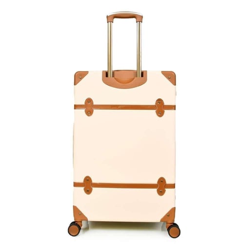 شنط سفر فايبر كلاسيكية – طقم 4 قطع لون بيج و بني ف...