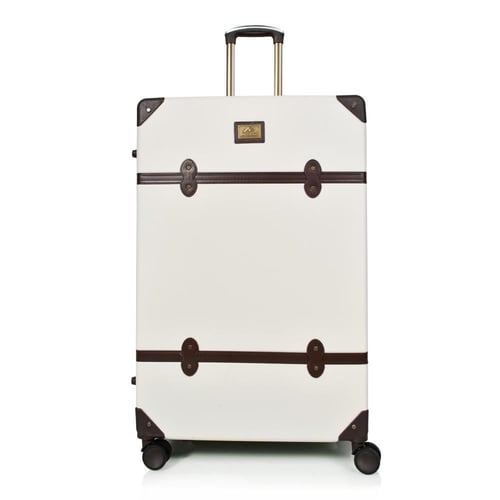 شنط سفر فايبر كلاسيكية – طقم 7 قطع لون أبيض و بني